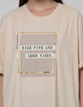 Details Short Sleeve T-Shirt Oversize Print With High Five And Goods Vibes