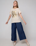 Details Short Sleeve T-Shirt Regular Tee With Flower