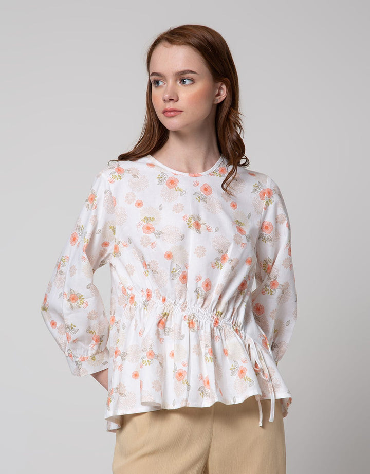 Details Long Sleeve Blouse With Asymmetric Waist