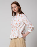 Details Long Sleeve Blouse With Asymmetric Waist