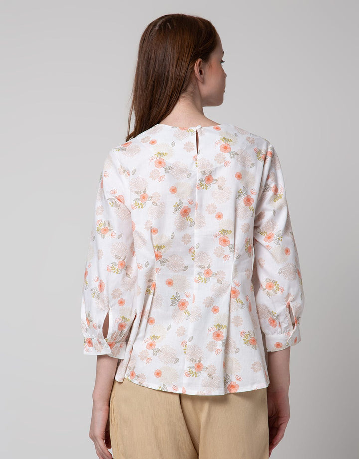Details Long Sleeve Blouse With Asymmetric Waist