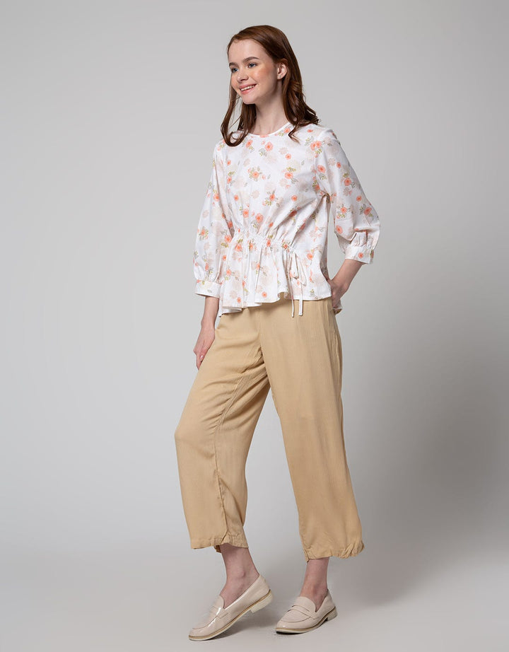 Details Long Sleeve Blouse With Asymmetric Waist