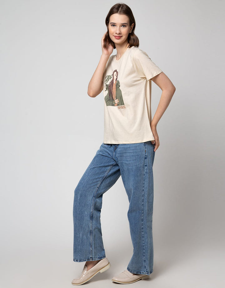 Details Short Sleeve T-Shirt Print Girl Artwork