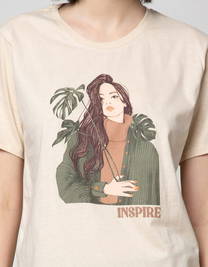 Details Short Sleeve T-Shirt Print Girl Artwork