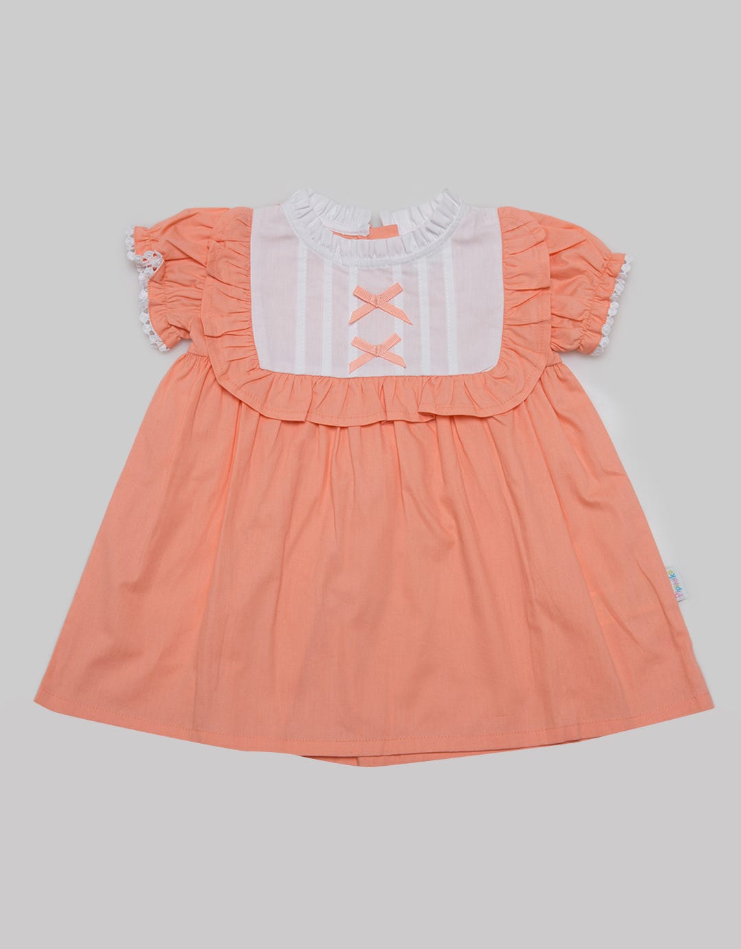 Pipiniko Short Sleeve Midi Dress Ruffle Neck