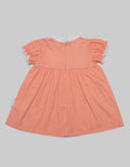 Pipiniko Short Sleeve Midi Dress Ruffle Neck