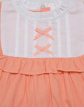 Pipiniko Short Sleeve Midi Dress Ruffle Neck