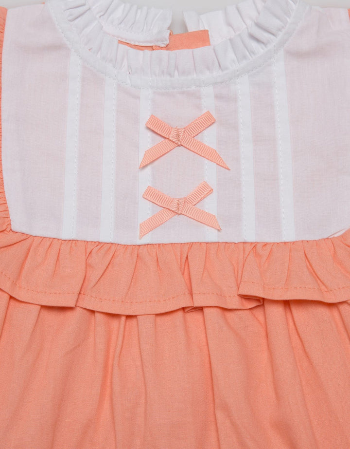 Pipiniko Short Sleeve Midi Dress Ruffle Neck
