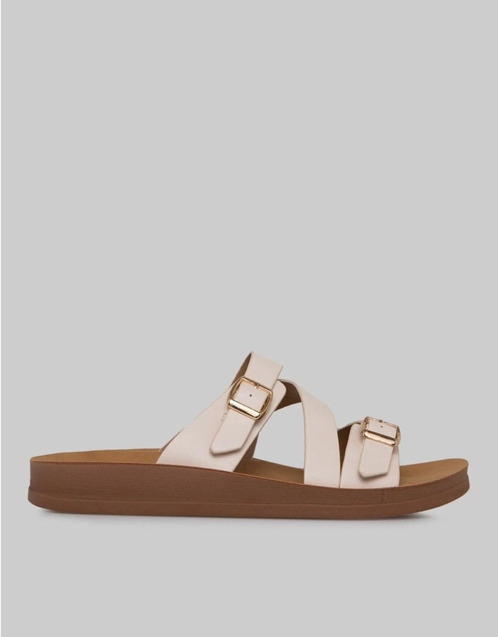 St. Yves Buckle Sandal Slipper  Fq28 Wanita