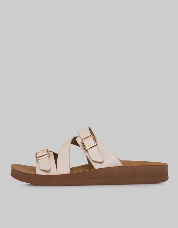 St. Yves Buckle Sandal Slipper  Fq28 Wanita