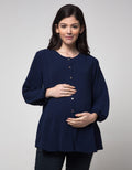 Connexion Airflow Gold Button Blouse Ibu Hamil