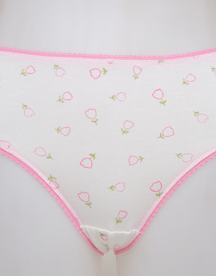 Nevada Midi Briefs Panty Aop Tulip Outline