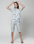 ST. YVES Short Sleeve Pajama Capri Curly Sheep