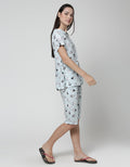 ST. YVES Short Sleeve Pajama Capri Curly Sheep
