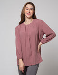 St. Yves Long Sleeve Blouse Poly Crinkle