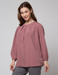 St. Yves Long Sleeve Blouse Poly Crinkle