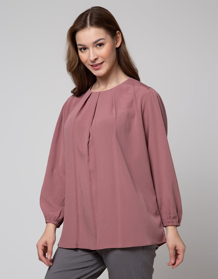 St. Yves Long Sleeve Blouse Poly Crinkle