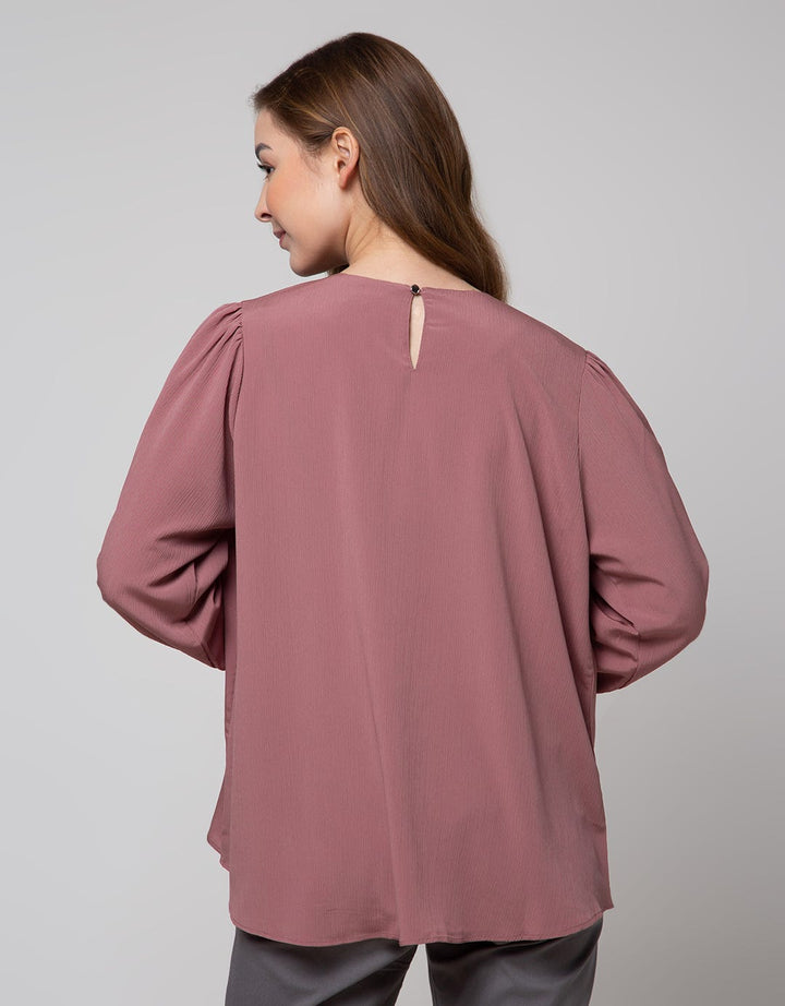 St. Yves Long Sleeve Blouse Poly Crinkle
