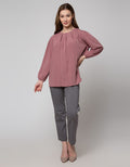 St. Yves Long Sleeve Blouse Poly Crinkle