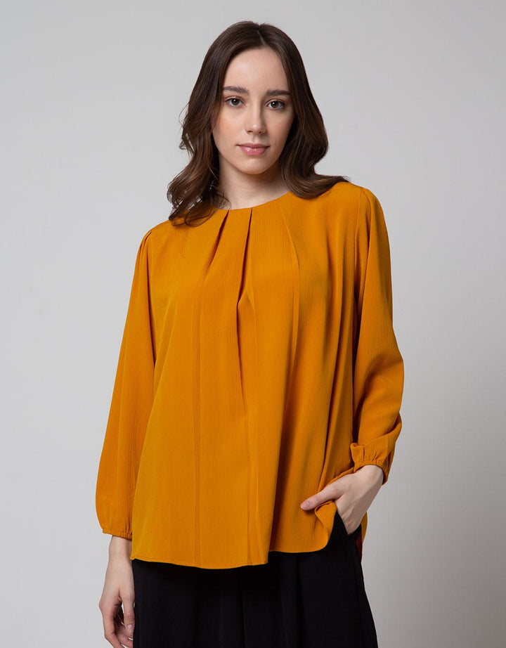 St. Yves Long Sleeve Blouse Poly Crinkle