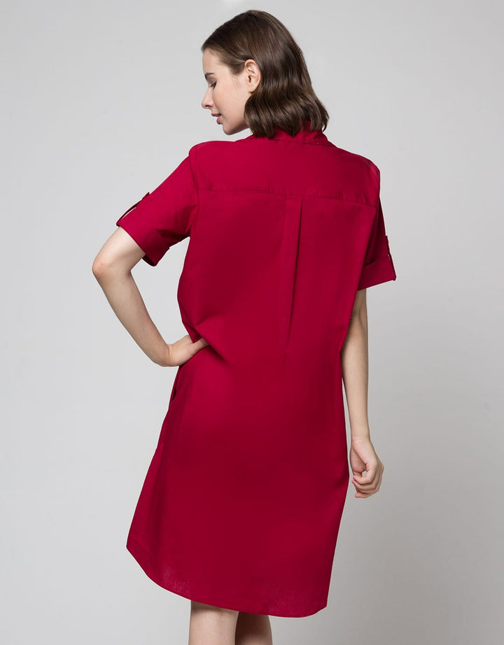 St. Yves Cotton Poplin Mini Dress Wanita