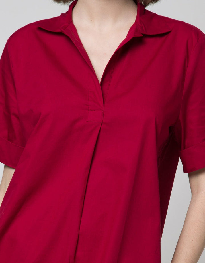 St. Yves Cotton Poplin Mini Dress Wanita