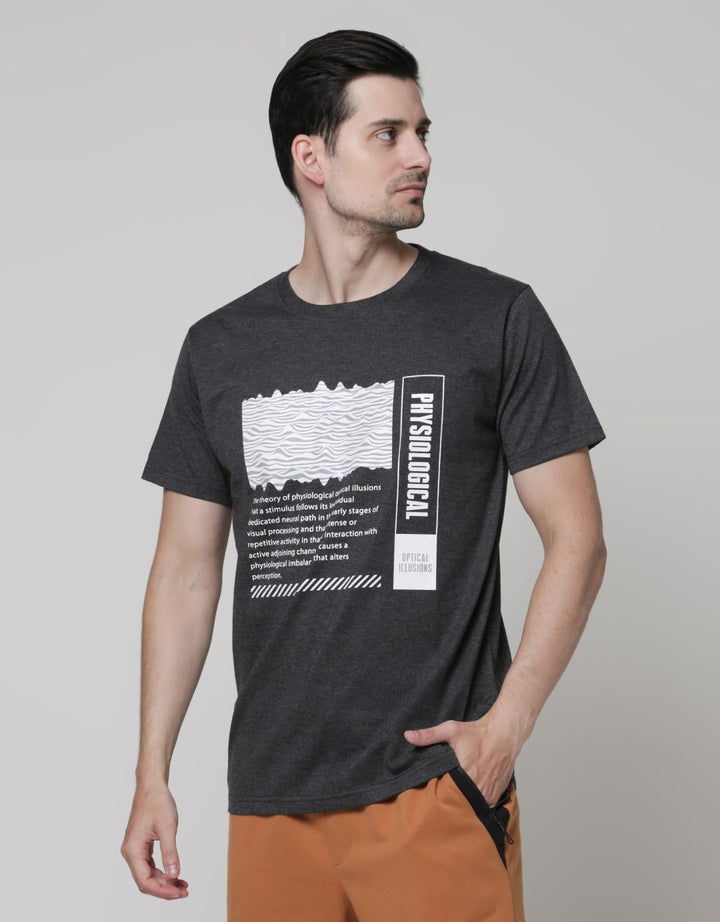 T Zone Short Sleeve T-Shirt Theme Illusive Graphic Physiological