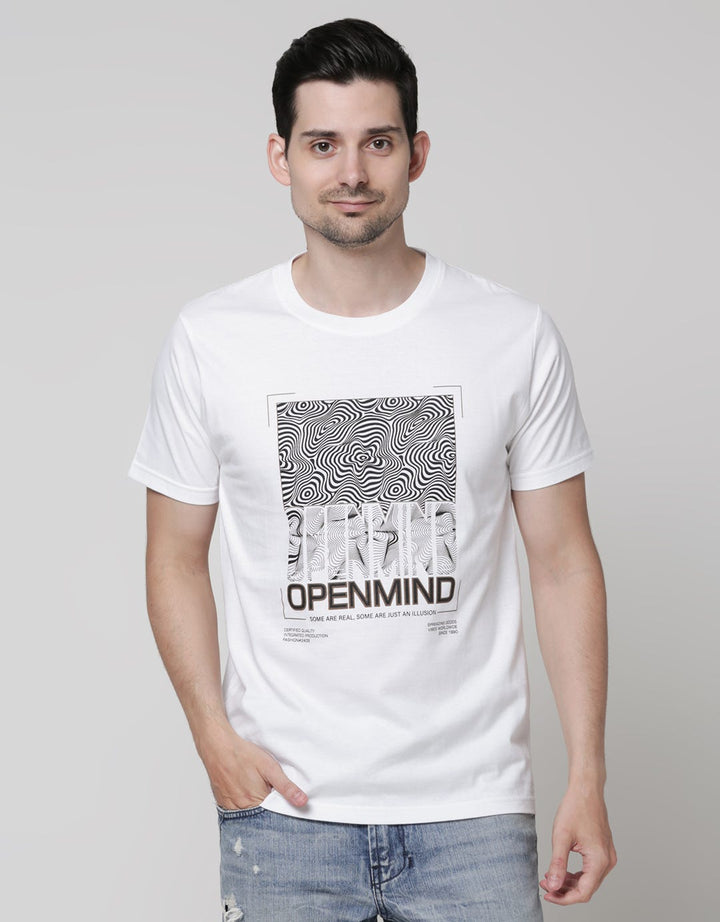 T Zone Short Sleeve T-Shirt Print Graphic Open Mind