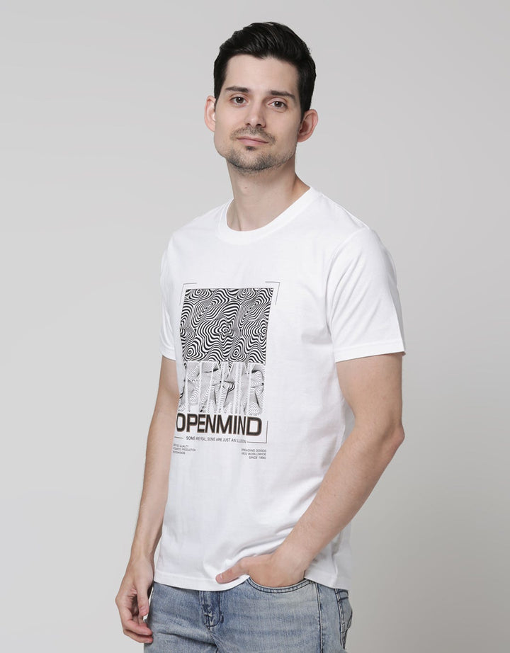 T Zone Short Sleeve T-Shirt Print Graphic Open Mind