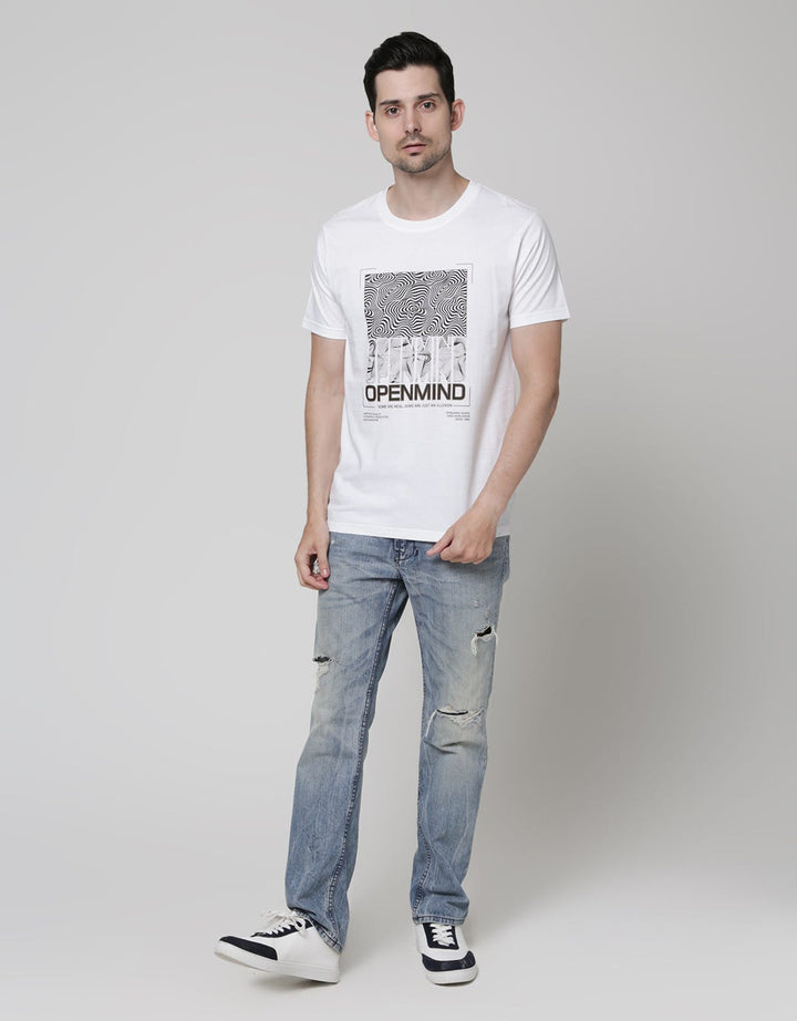 T Zone Short Sleeve T-Shirt Print Graphic Open Mind