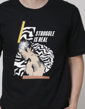 T Zone Short Sleeve T-Shirt Theme College Art Struggle