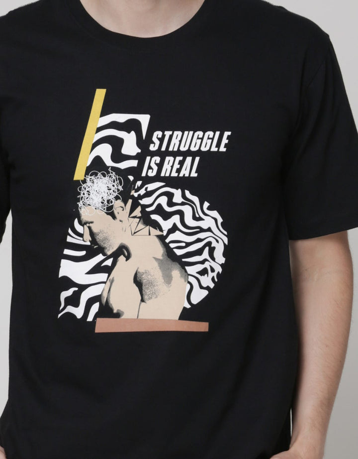 T Zone Short Sleeve T-Shirt Theme College Art Struggle