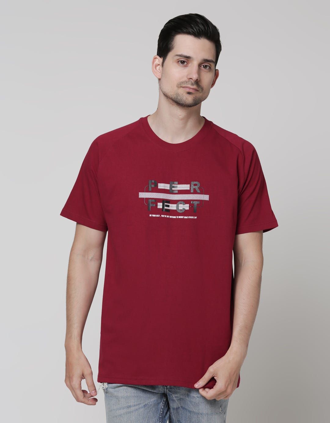 T Zone Short Sleeve Raglan T-Shirt Big Size Theme Geometry - Perfect