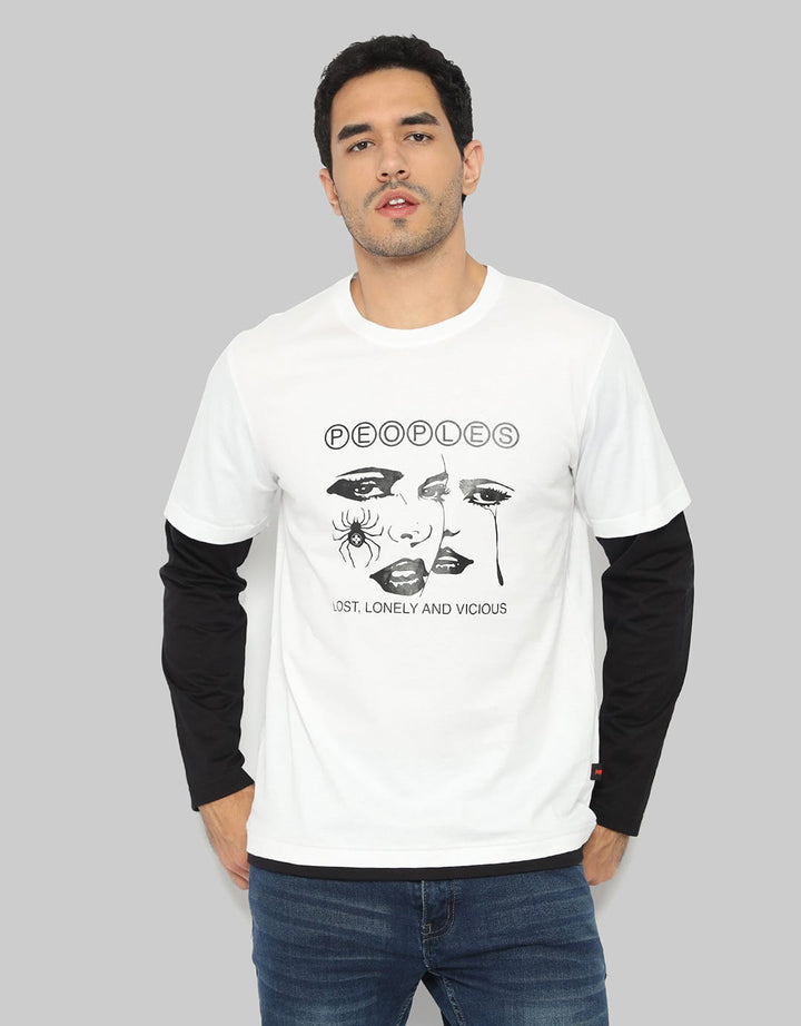Peoples T-Shirt Double Layer Sj "Lost, Lonely And Vicious"