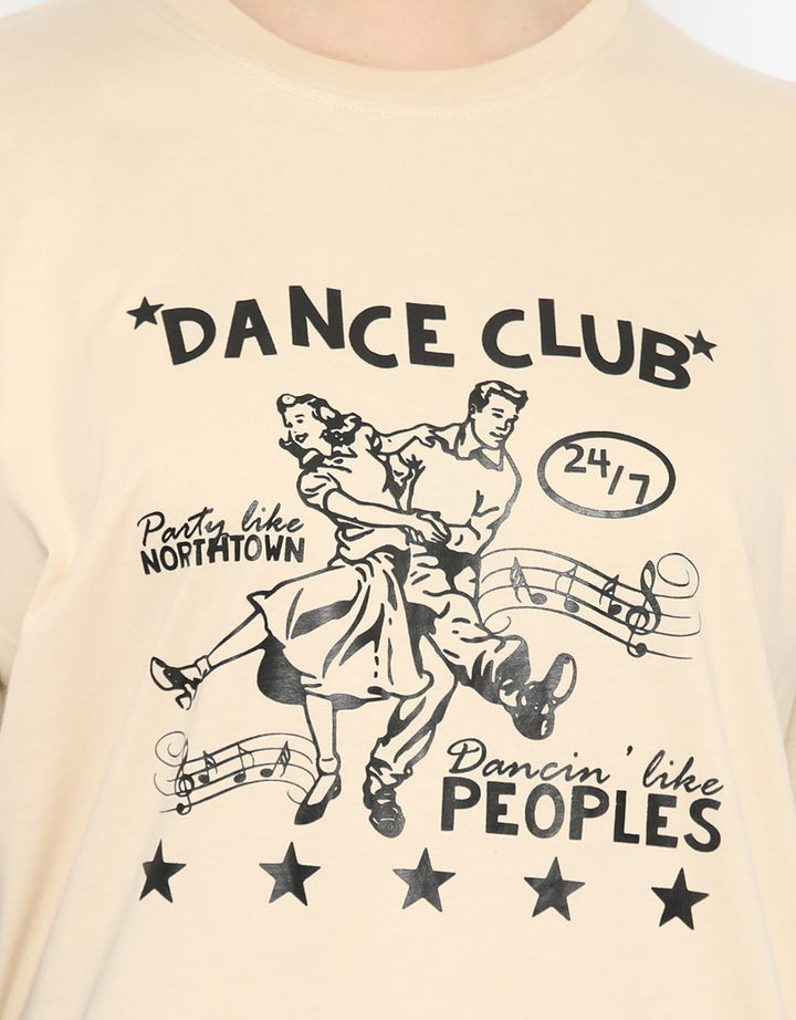 Peoples T-Shirt Long Sleeve Double Layer Print "Dance Club"