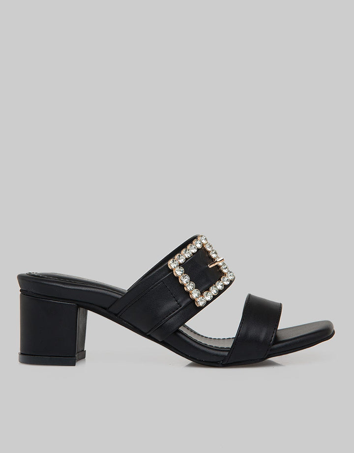 Yongki Komaladi Silver Buckle Heels Women's Sandals