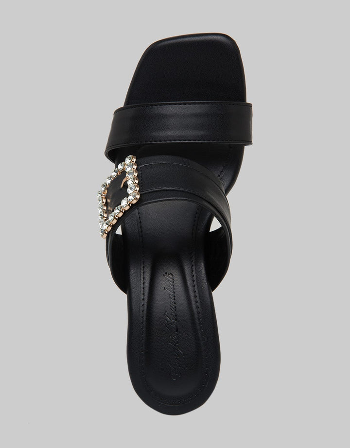 Yongki Komaladi Silver Buckle Heels Women's Sandals