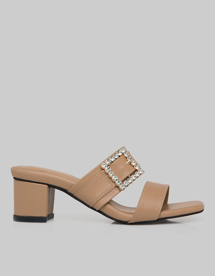 Yongki Komaladi Silver Buckle Heels Women's Sandals