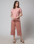 Connexion Short Sleeve Blouse 2 Pocket Cott Linen Resort Collar