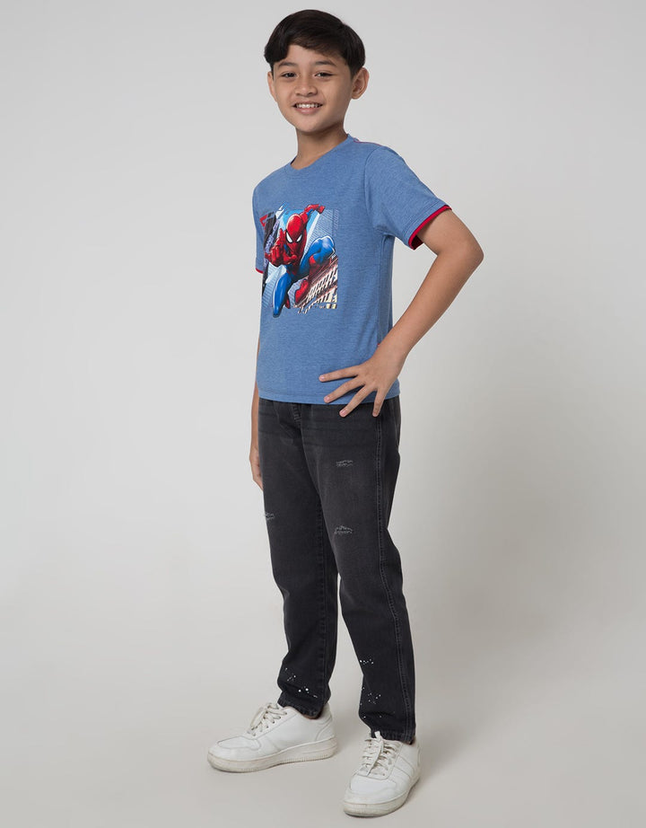 Marvel  Short Sleeve T-Shirt Print Spiderman Jump City Full Body