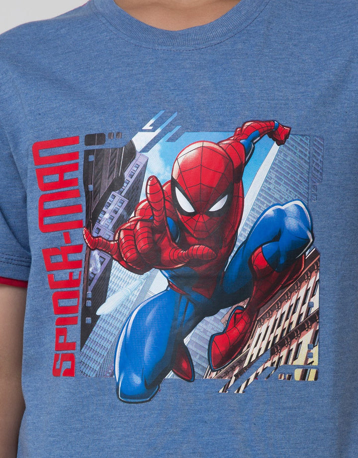 Marvel  Short Sleeve T-Shirt Print Spiderman Jump City Full Body