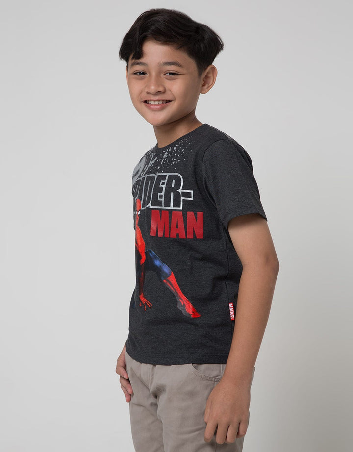 Marvel T-Shirt Spiderman Jongkok Stamp Amazing
