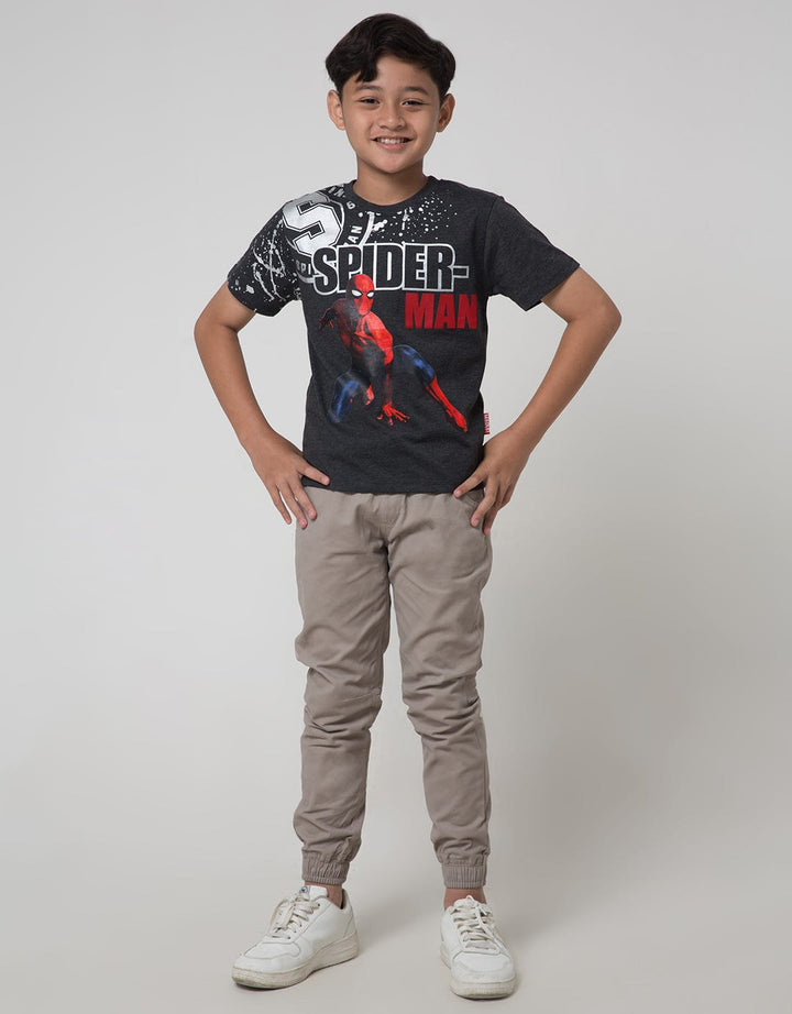 Marvel T-Shirt Spiderman Jongkok Stamp Amazing