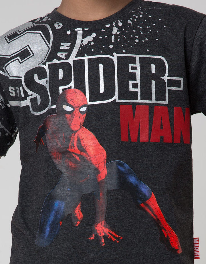 Marvel T-Shirt Spiderman Jongkok Stamp Amazing