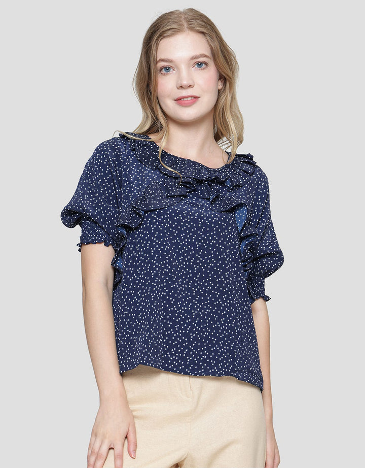 Edition Vruffle Blouse Lengan Pendek Wanita