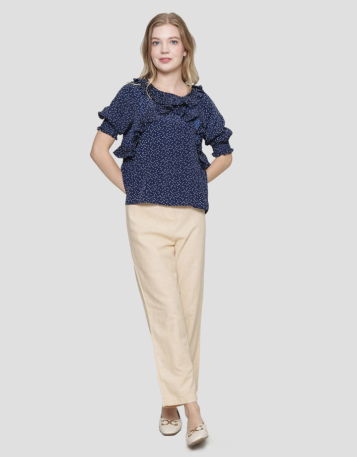 Edition Vruffle Blouse Lengan Pendek Wanita