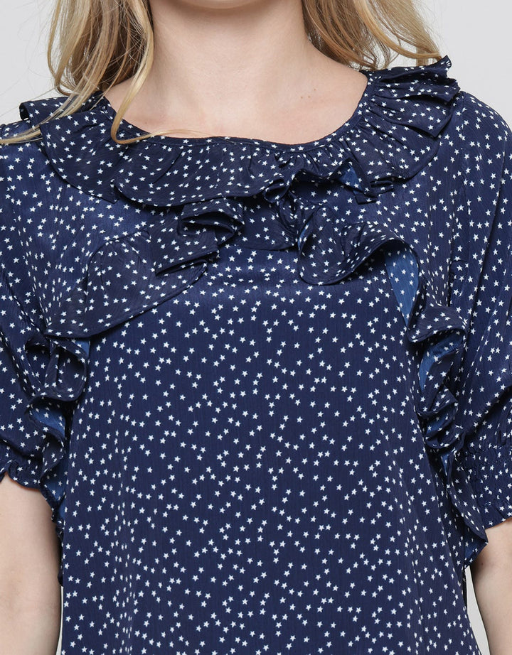 Edition Vruffle Blouse Lengan Pendek Wanita
