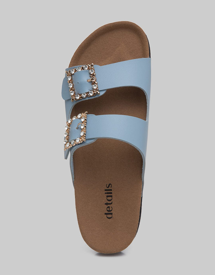 Details Slipper Buckle Sandal Wanita