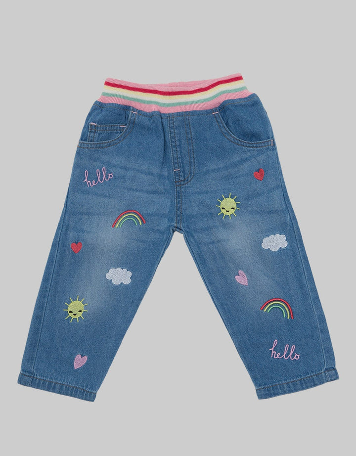 Pipiniko Rainbow Patch Celana Denim Anak Perempuan