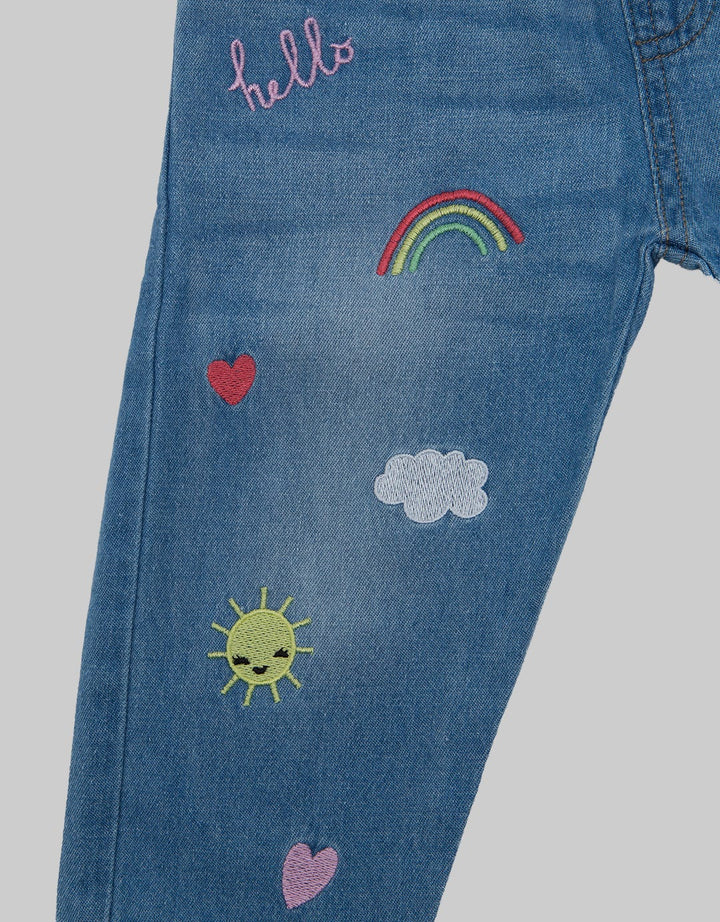 Pipiniko Rainbow Patch Celana Denim Anak Perempuan